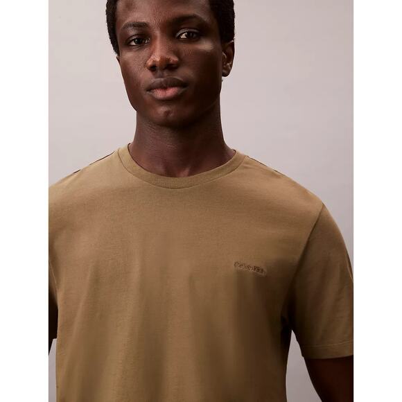 NWT Calvin Klein Tigers Eye Brown Short Sleeve Liquid Touch T-Shirt Size Large - Picture 2 of 5